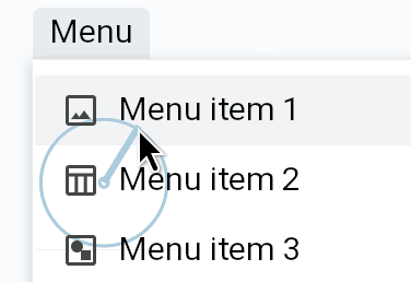 Through rotation, any of these three menu items are reachable.
